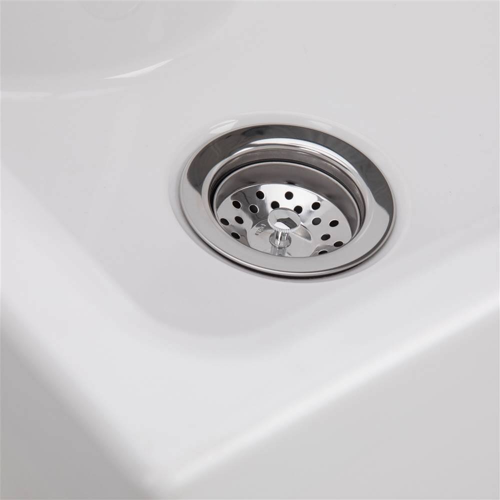 Laundry Cabinet with Pull-Out Faucet and ABS Sink, Pure White F1377