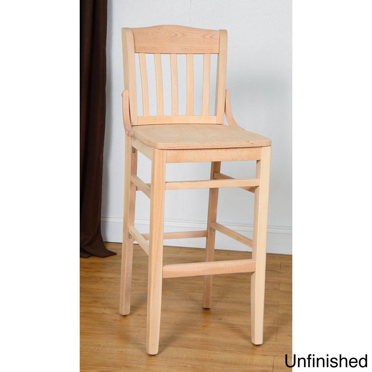 Dark Mahogany Wooden Bar Stool D449699