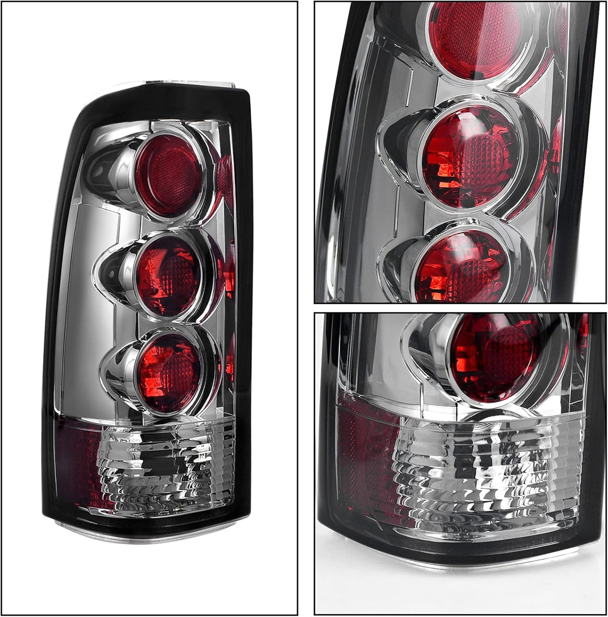 Chrome Housing Replacement Headlights + Smoke Lens Taillights Combo U5886