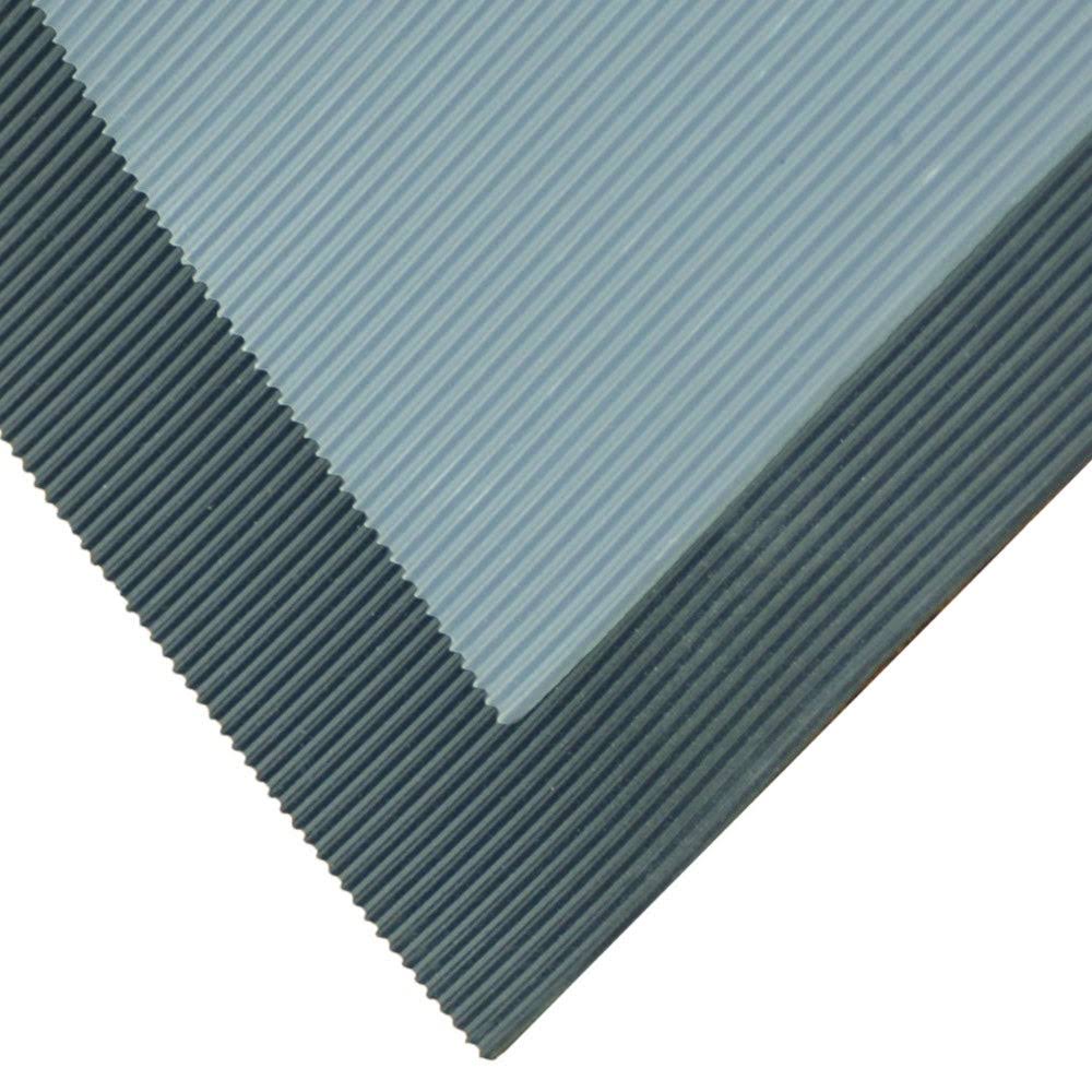 3.5mm x 36x22 x 10ft Dark Gray Ribbed Rubber Flooring N265