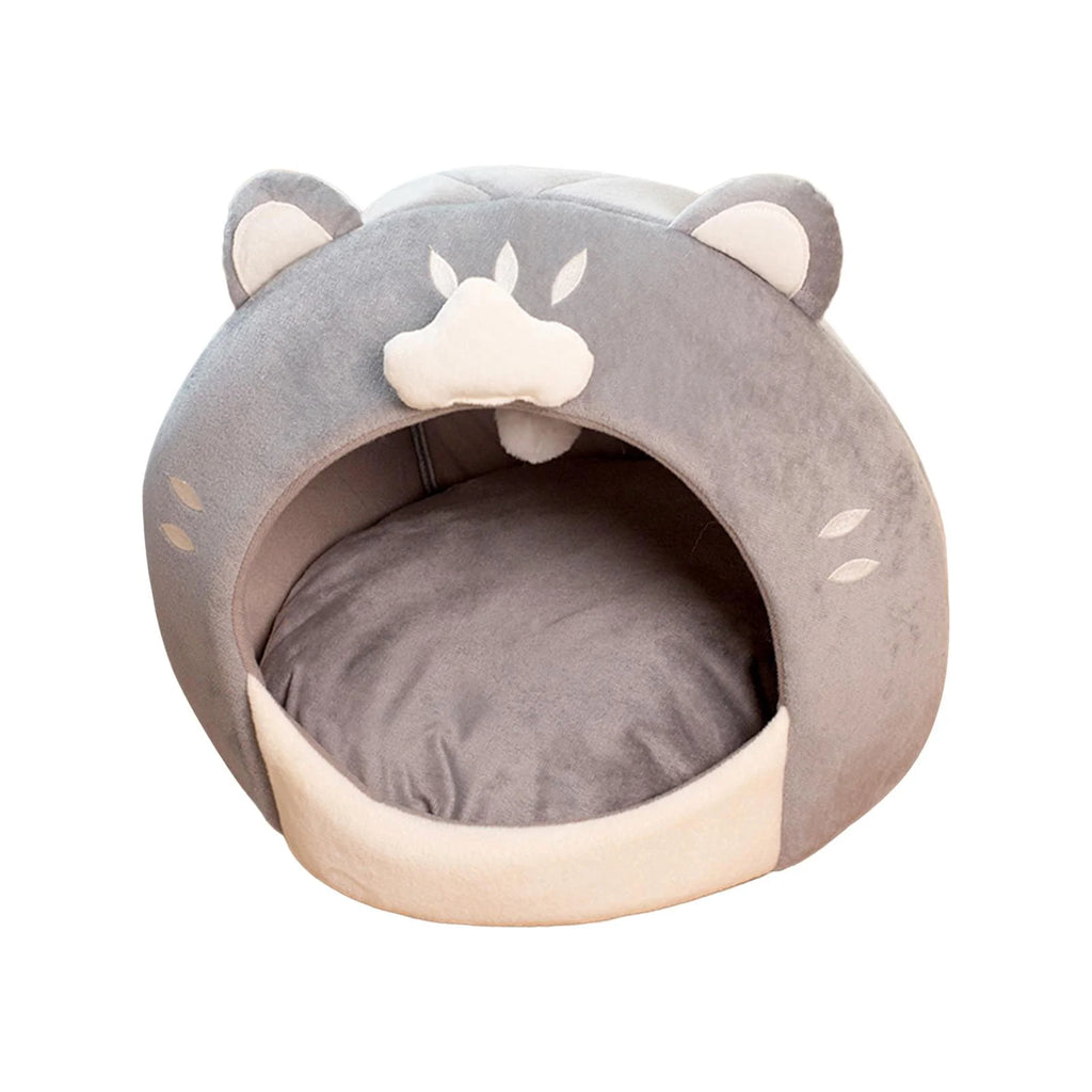 Covered Cat Bed House Tent with Plush Ball Inner Cushion V8288