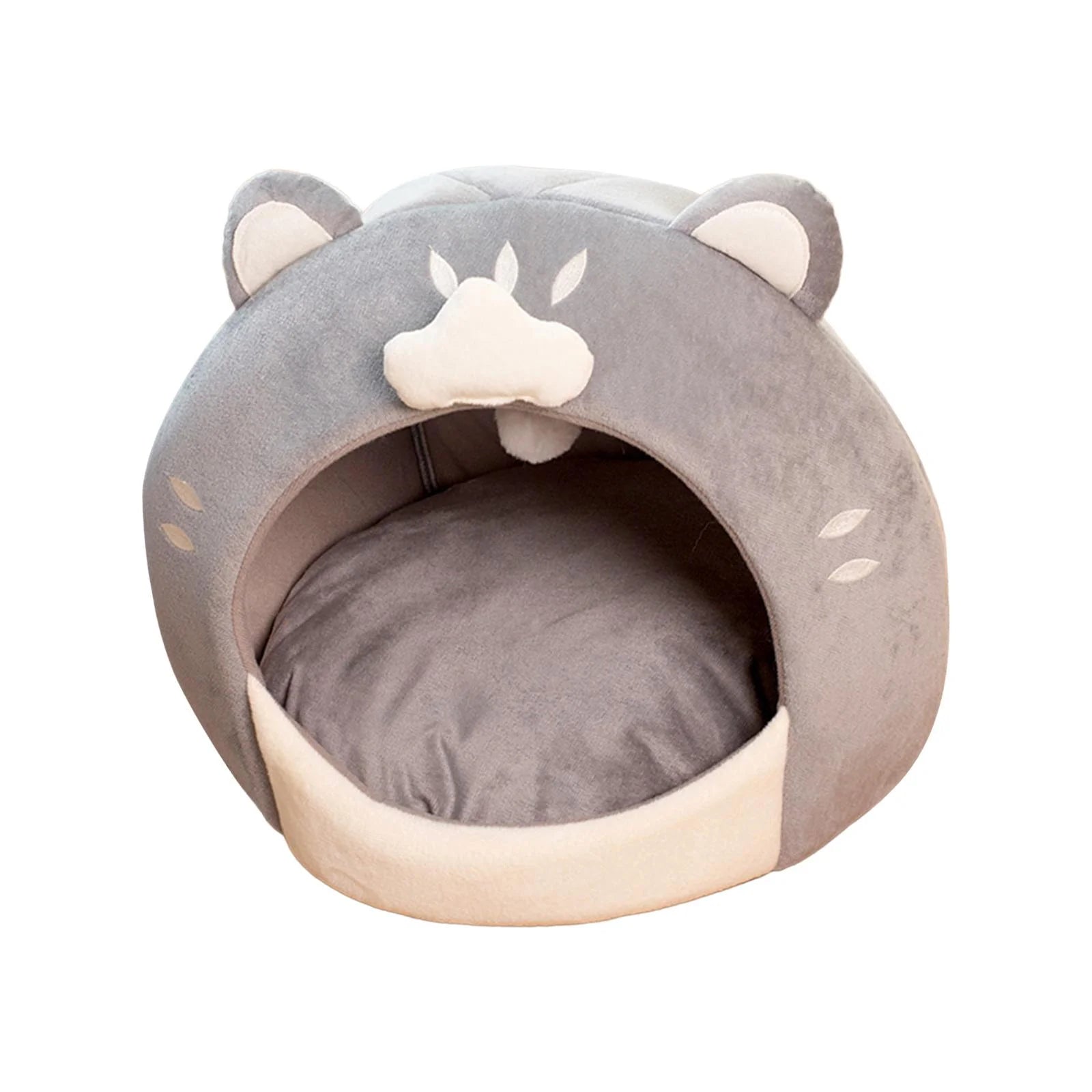 Covered Cat Bed House Tent with Plush Ball Inner Cushion V8288