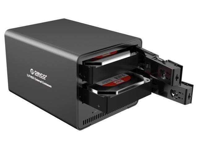 Aluminum Dual Bay 3.5-inch SATA Hard Drive USB3.0 HDD Enclosure Case, 8TB Support - Black D873