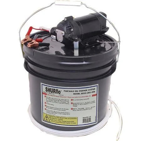 Oil Change Pump with 3.5 Gallon Bucket, 12 VDC, 1.5 GPM A454