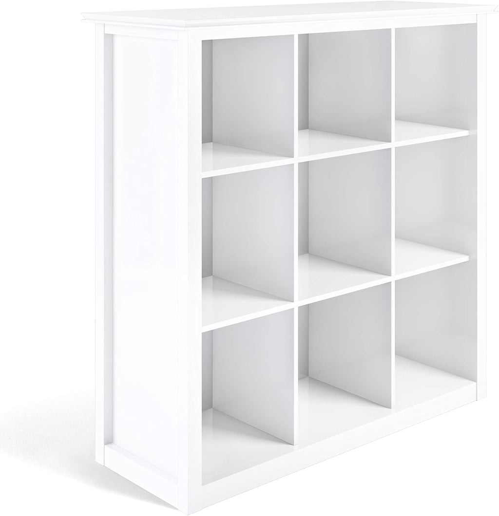 9 Cube Solid Wood Bookcase in Russet Brown W449936