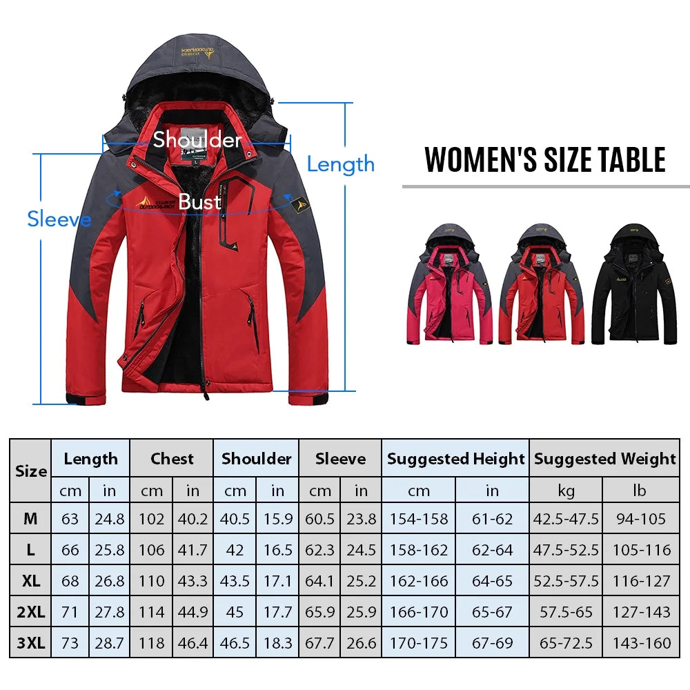 Women Mountain Waterproof Shell Jacket Ski Jacket Windproof Jacket Winter Warm Jacket W16601