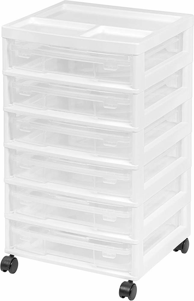 Black White 6-Case Scrapbook Cart F93909