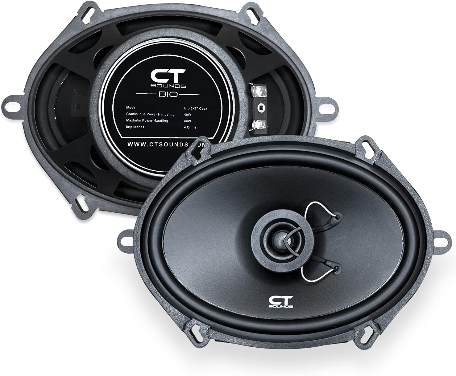 5x7 Inch Coaxial Car Speakers, 160 Watts Max, Pair M26768