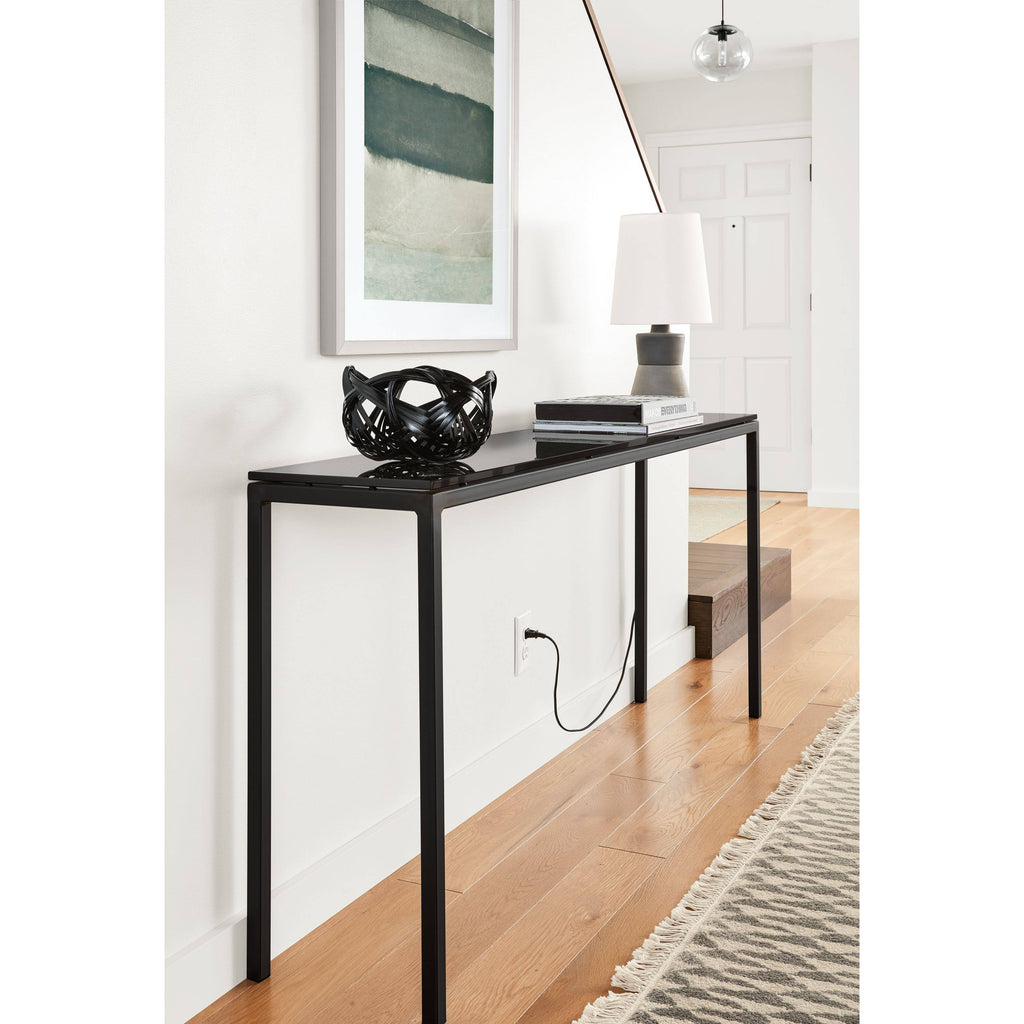 Walnut Top Console Table with Slate Base W96882