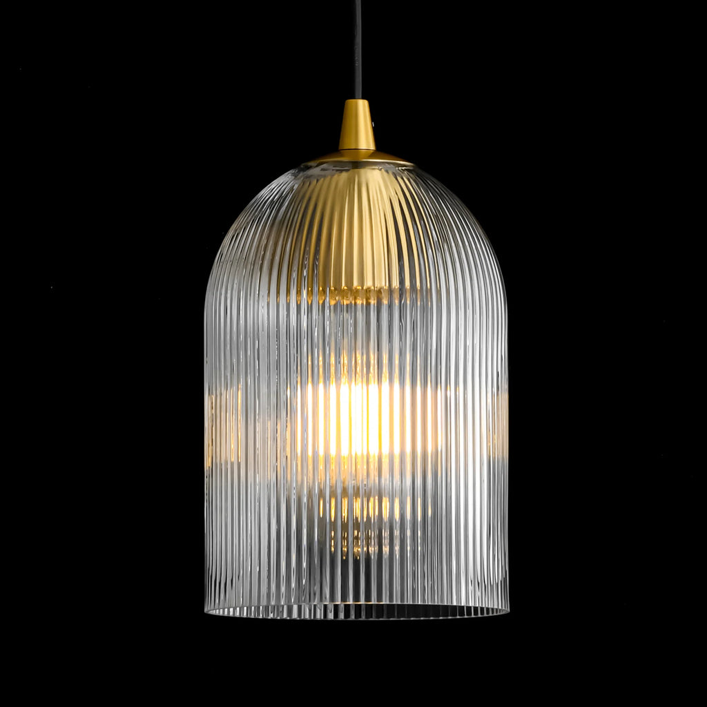 1-Light Dimmable Clear Glass Modern Shaded Pendant G222606