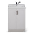 Laundry Cabinet with Pull-Out Faucet and ABS Sink, Pure White F1377