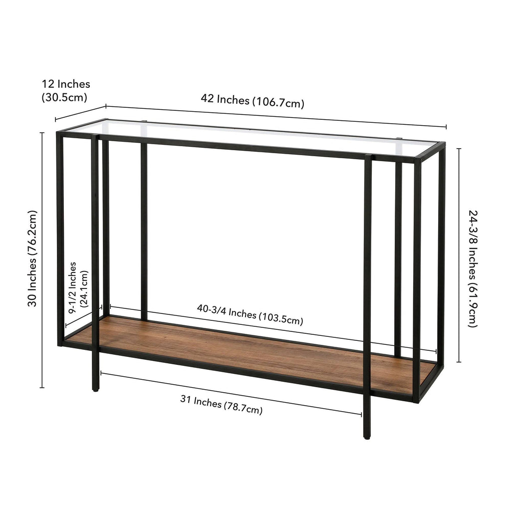 Blackened Bronze and Rustic Oak Accent Table J8865