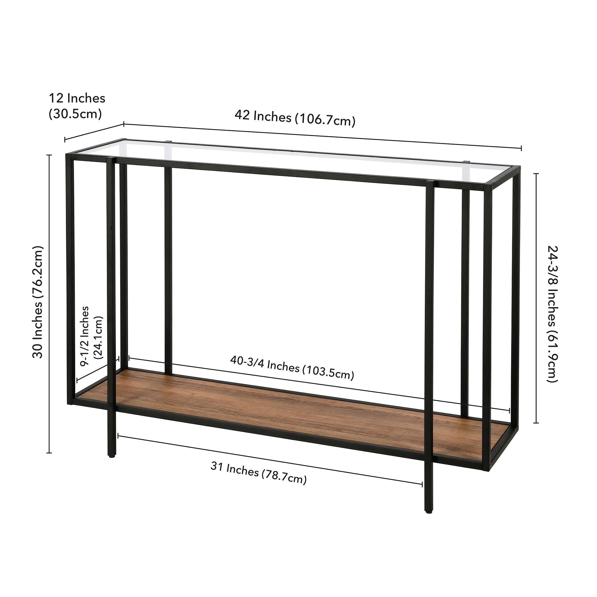 Blackened Bronze and Rustic Oak Accent Table J8865