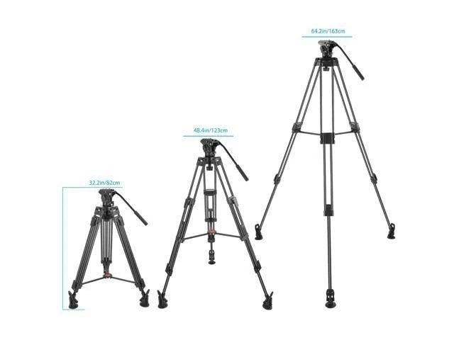 Heavy Duty Video Camera Tripod, 64 inches Aluminum Alloy N267