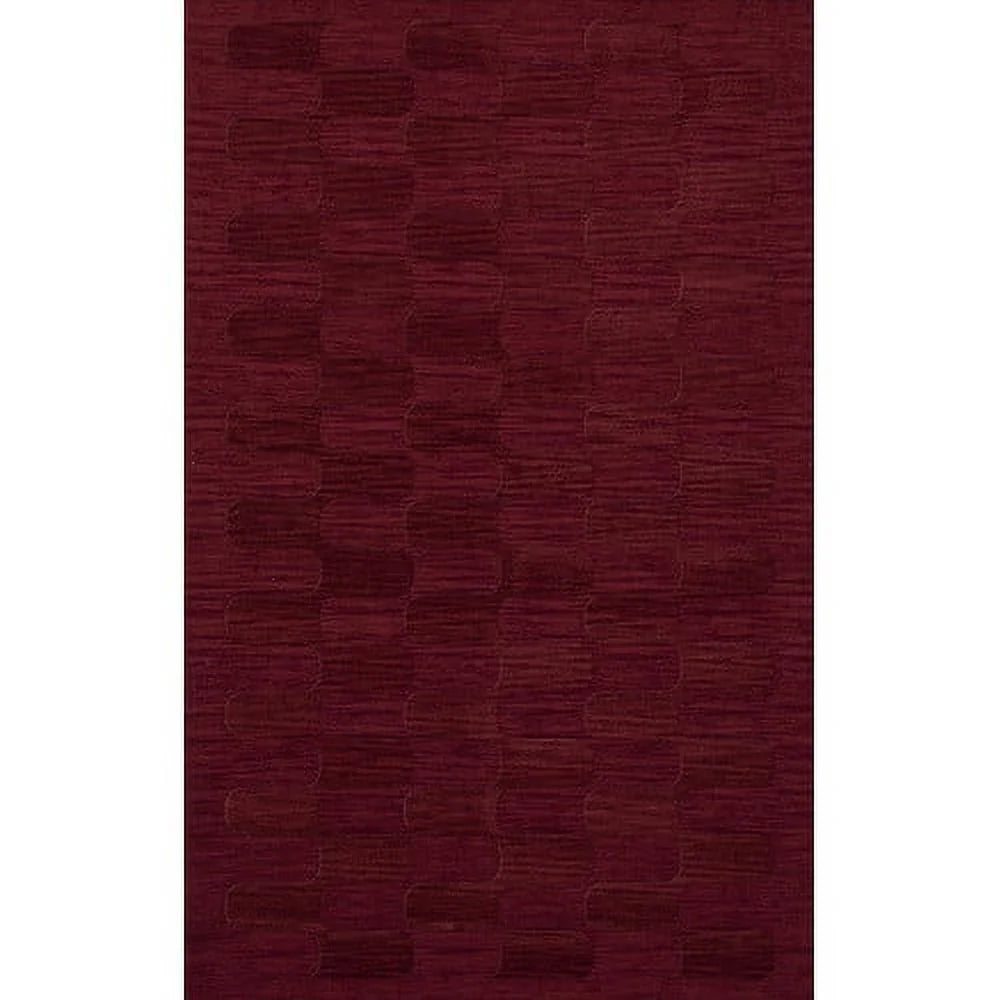 Rich Red Grid Waves 12' x 15' Oval Area Rug W8933