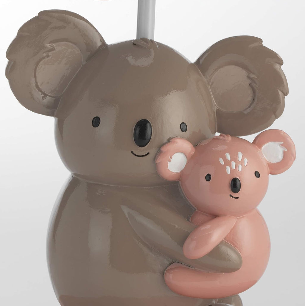 Pink/Gray Koala Nursery Lamp with Shade & Bulb A657