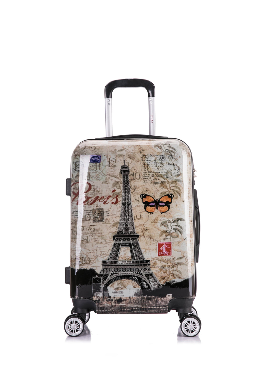 Black Butterfly Prints Lightweight Hardside Spinner 20 inch Carry-On P18948