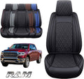 2 PCS Front Black-Red Waterproof Leather Car Seat Covers R474625