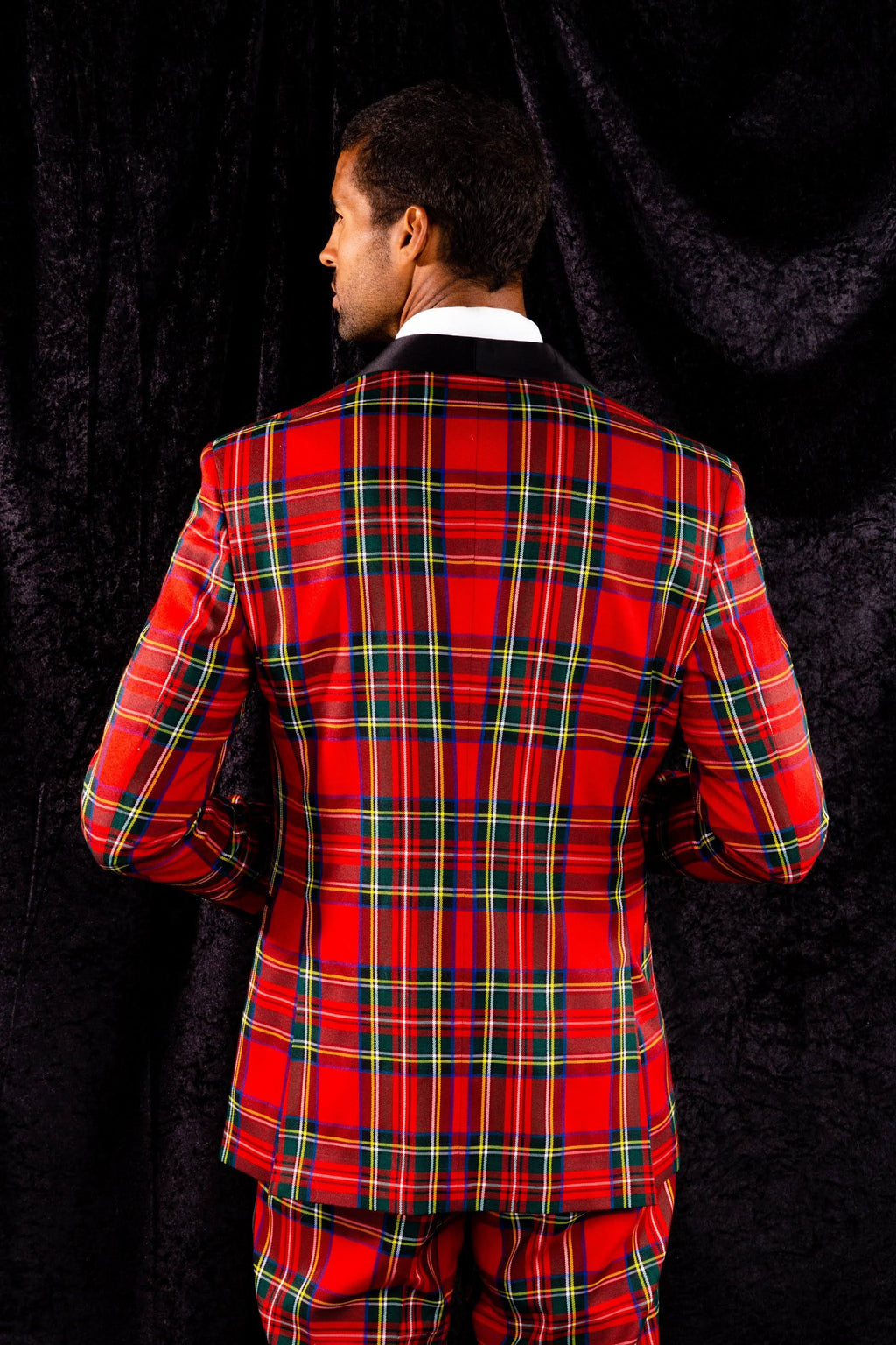 Tartan Plaid Tuxedo Size 40 Black/Red P994321