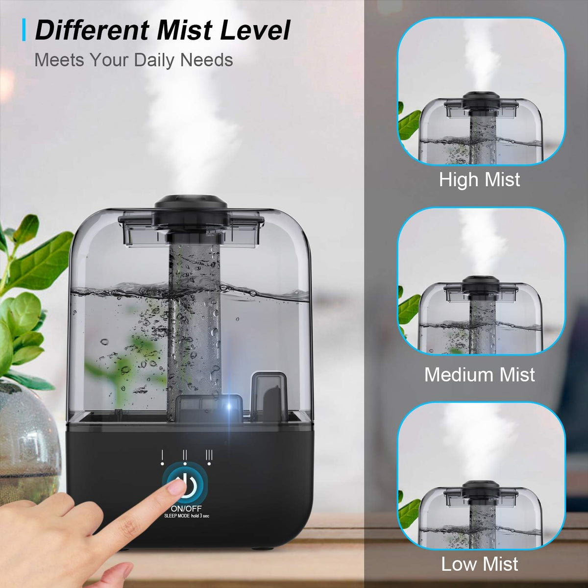 4.5L Top Fill Ultrasonic Cool Mist Humidifier, Pack of 2 H910