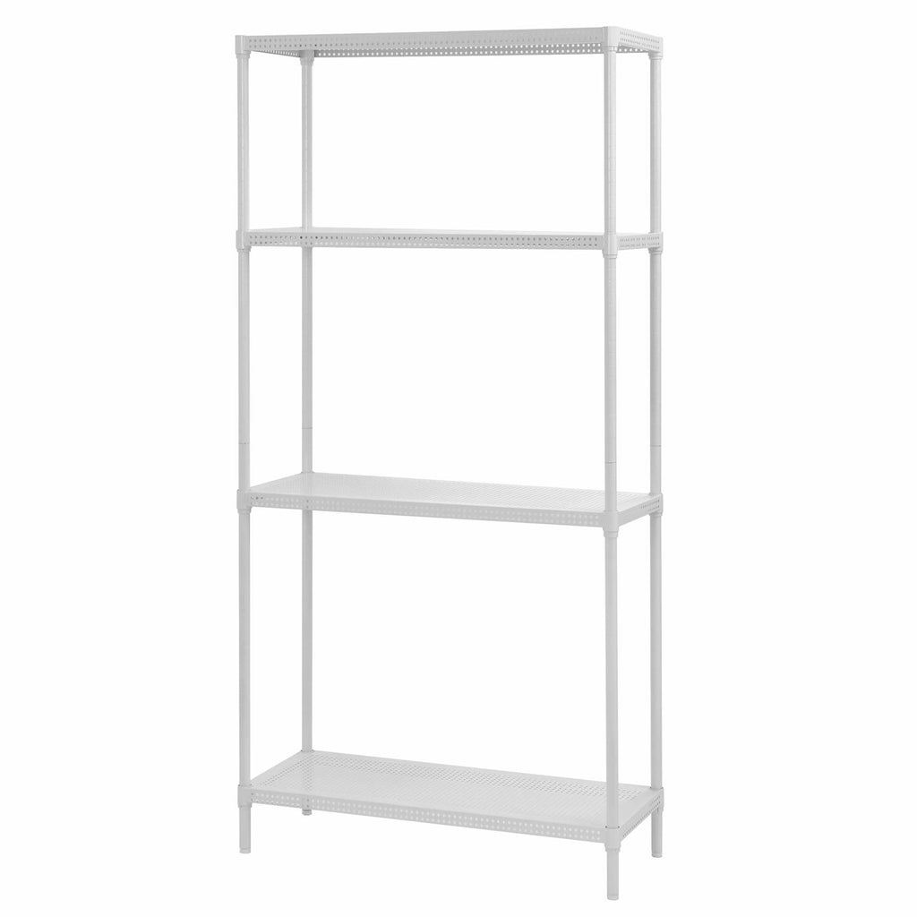 White 4-Level Perforated Wire Shelving S1592