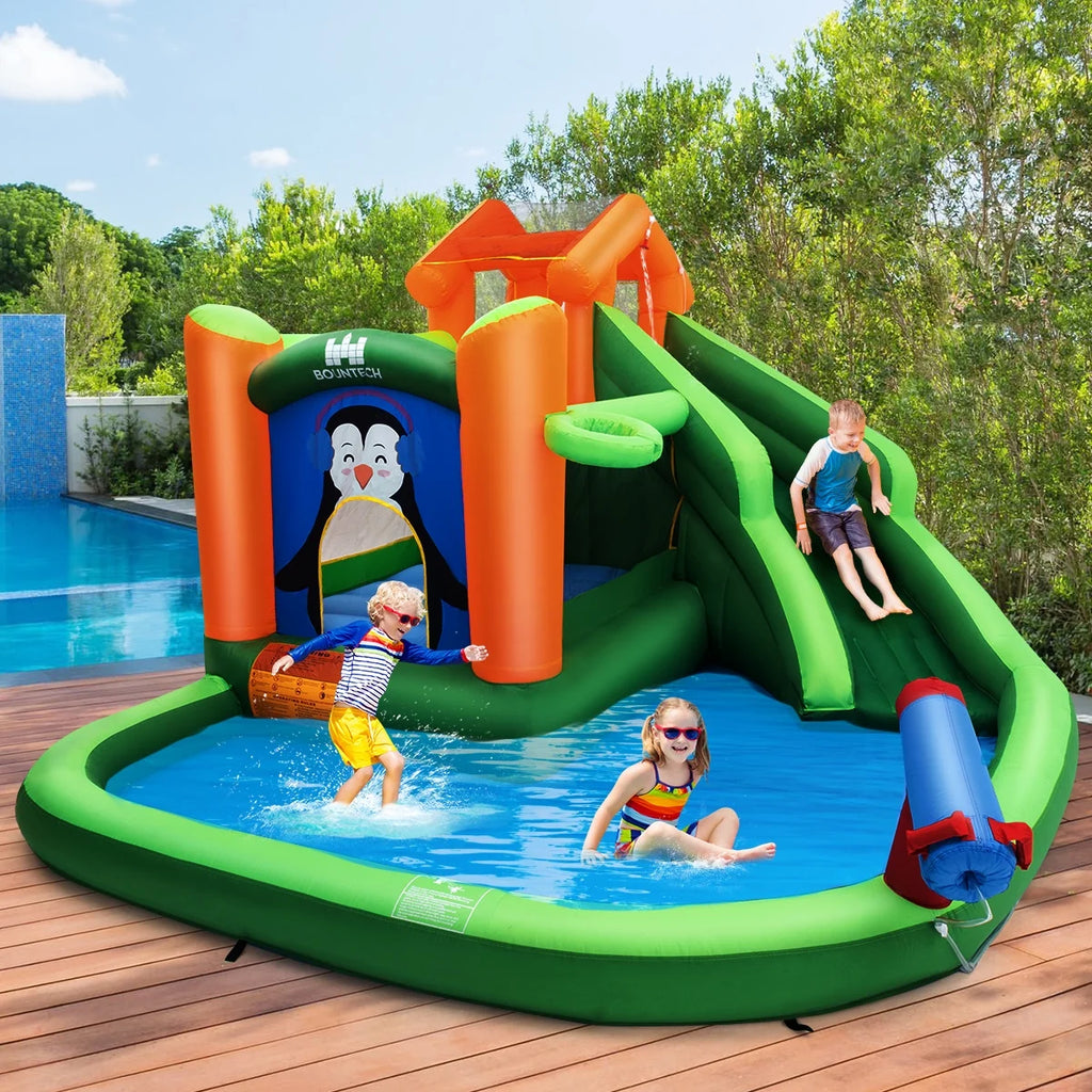 Inflatable Water Park Slide Bouncer with Splash Pool and Blower E4998