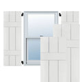 12 in. x 44 in. Primed Real Wood Board and Batten Shutters Pair R6669