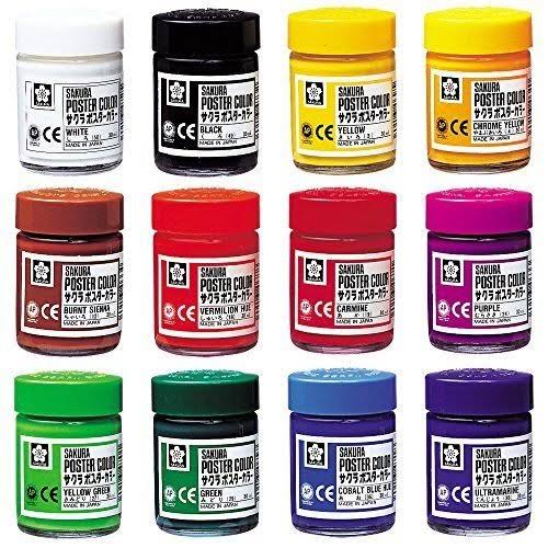12 Color Poster Color Paint Set 30ml F57974