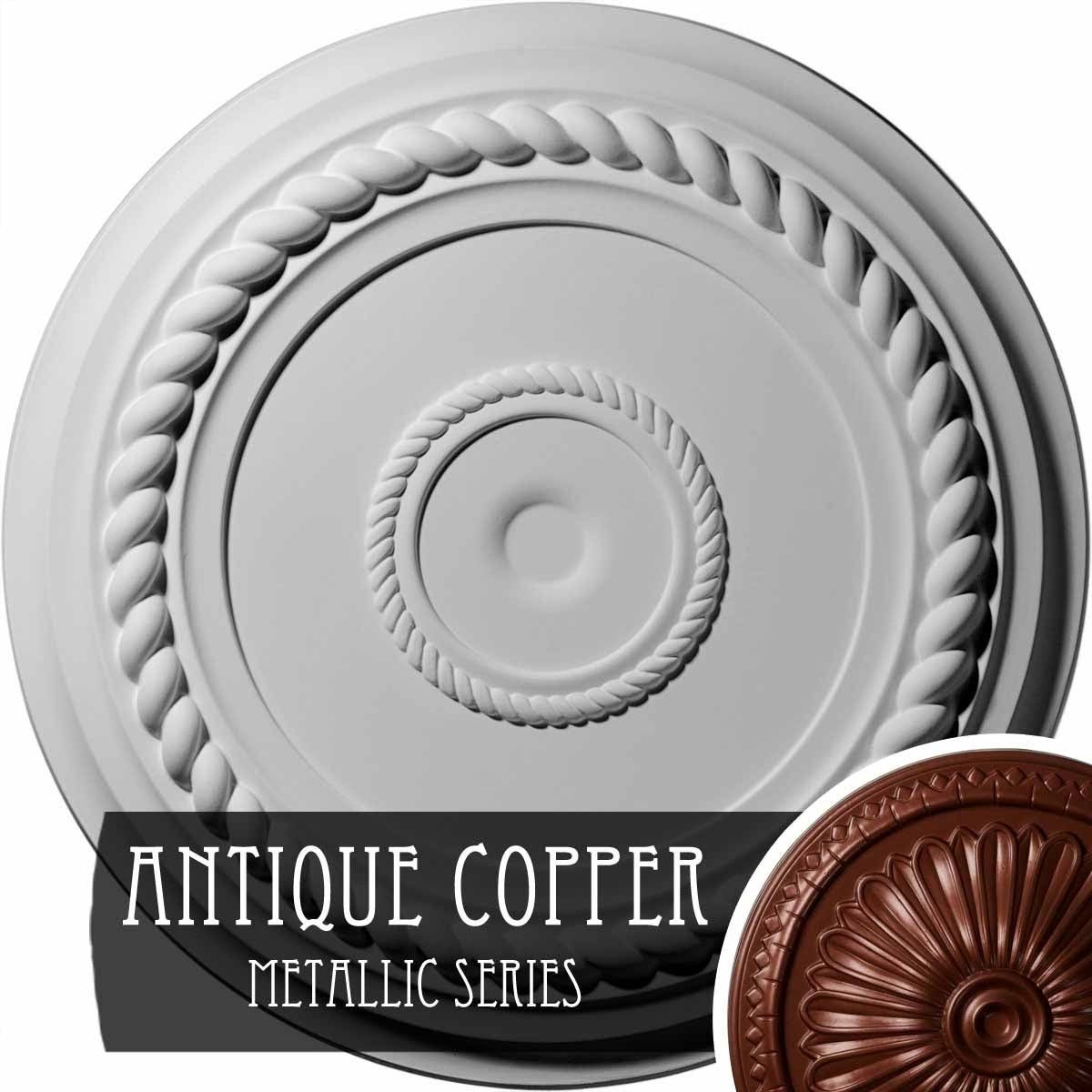 19 5/8x22OD x 1 1/2x22P Rope Ceiling Medallion, Hand-Painted Night Shade P776194