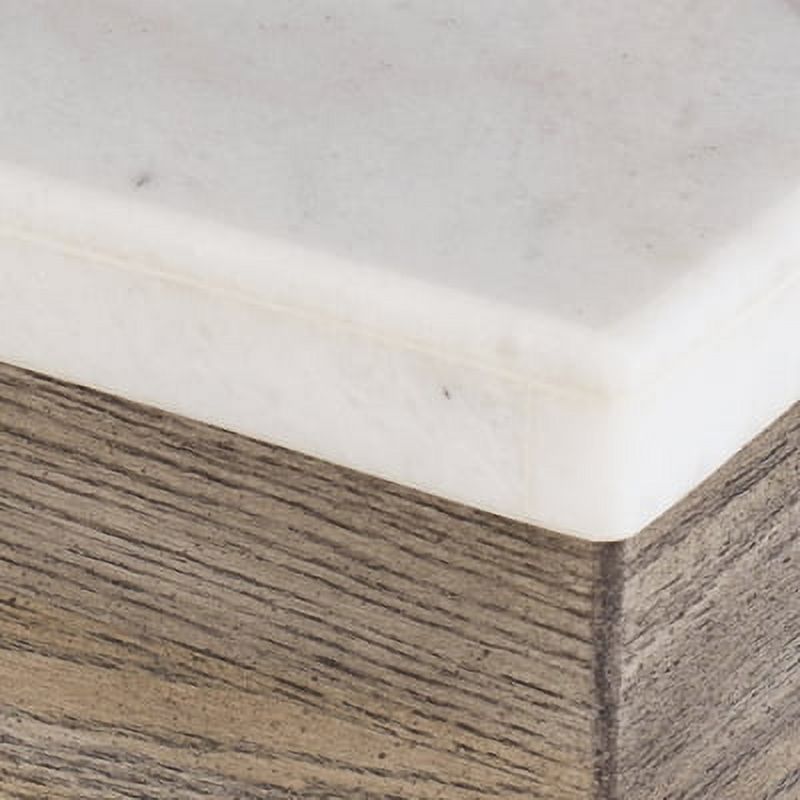 White Marble Top Casual End Table N279
