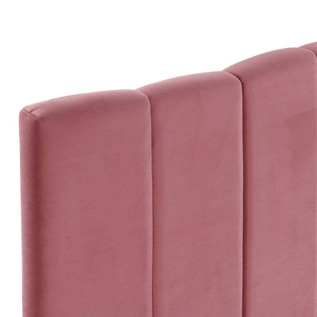 White Performance Velvet Headboard Q4883