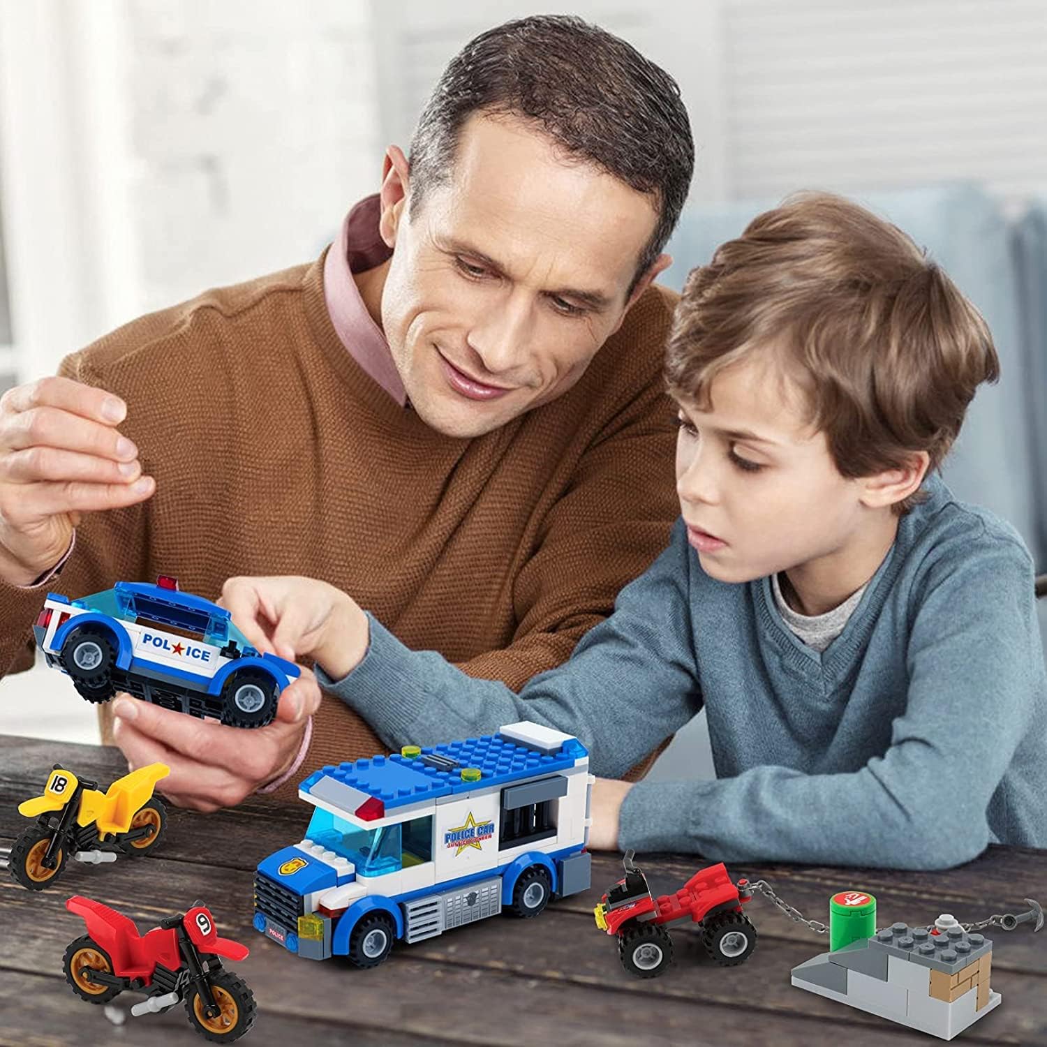 362 Pieces Police Car Building Block Set Pack of 2 Q627366