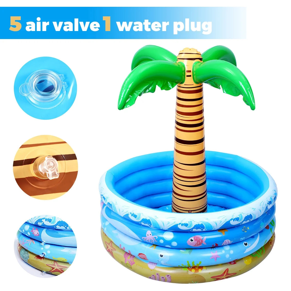 90x95cm Palm Tree Inflatable Cooler Drinking Holder R4620