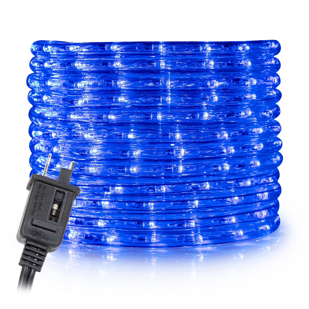 Blue 3/8" Thick LED Rope Lights, IP65 Indoor/Outdoor Lighting E63098