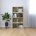 White and Sonoma Oak Book Cabinet Sideboard 26inch x11.8inch x51.2inch F324