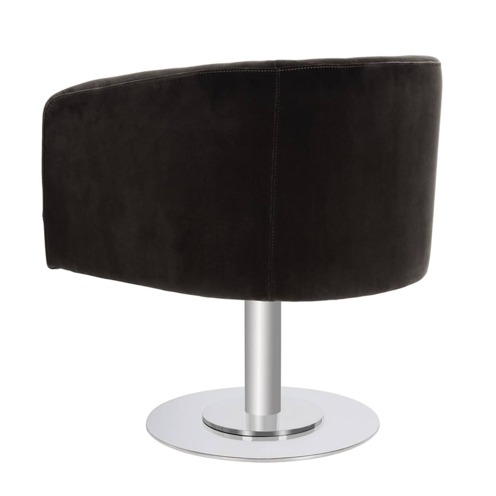 Almond Velvet Swivel Tub Chair E2634