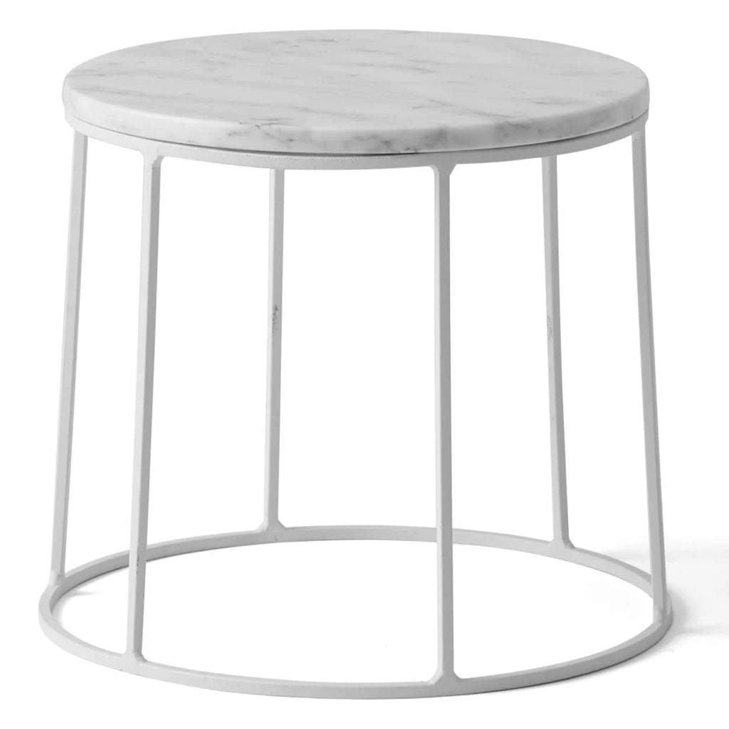 White Marble Top Wire Menu K249