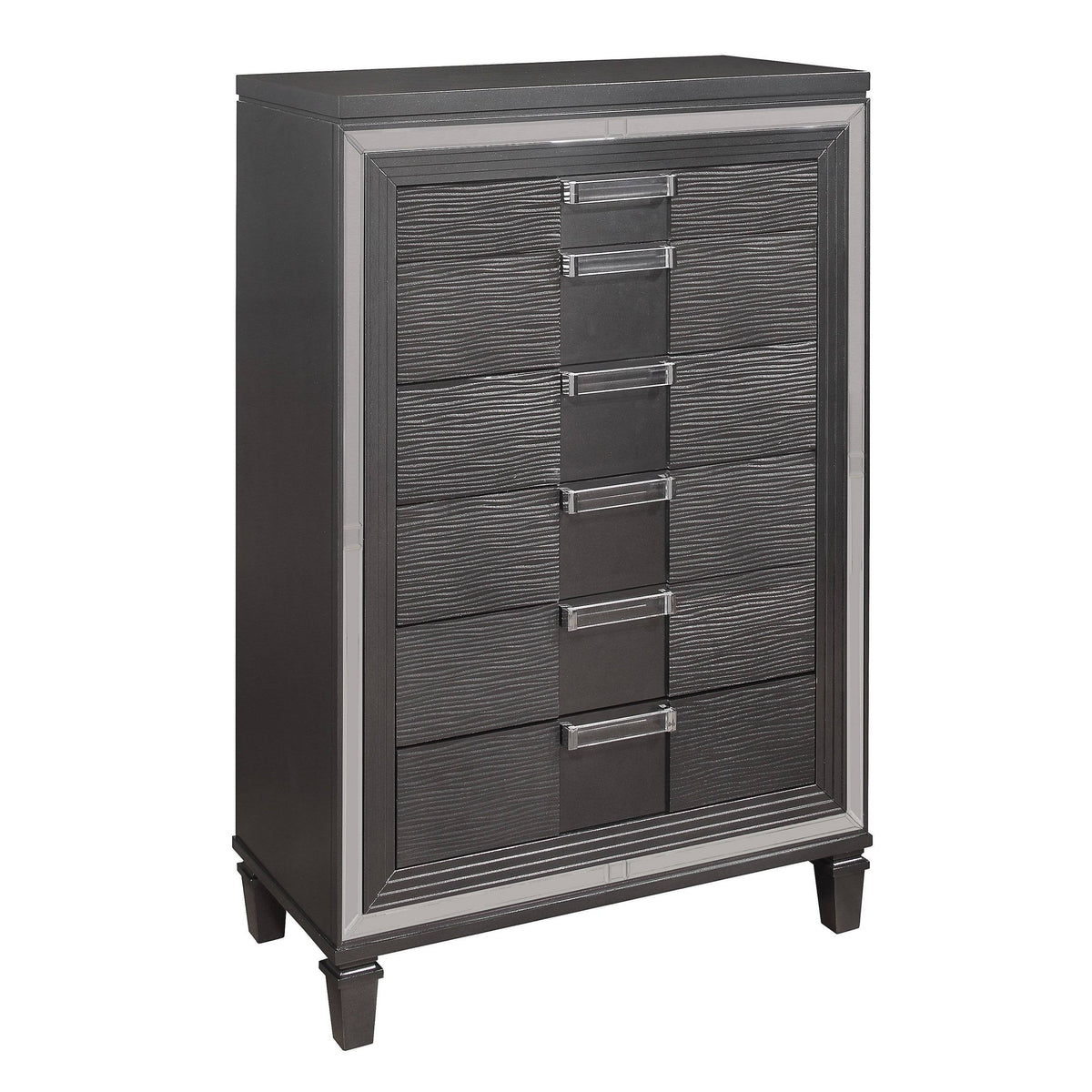 Metallic Grey 5-Drawer Chest Q889