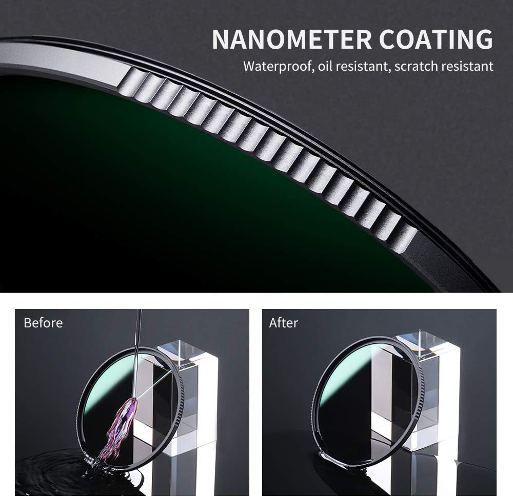 72mm Neutral Density ND4 ND8 ND64 ND1000 Filter Set with Pouch B514