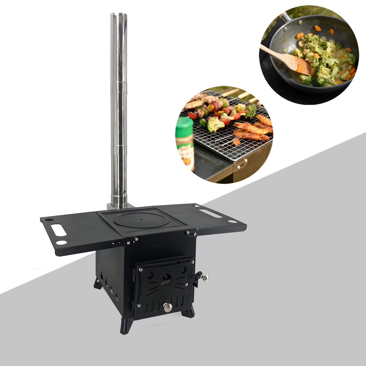 Wood Stove Camping Stove Portable Steel Hot Tent Stove with Pipe G933