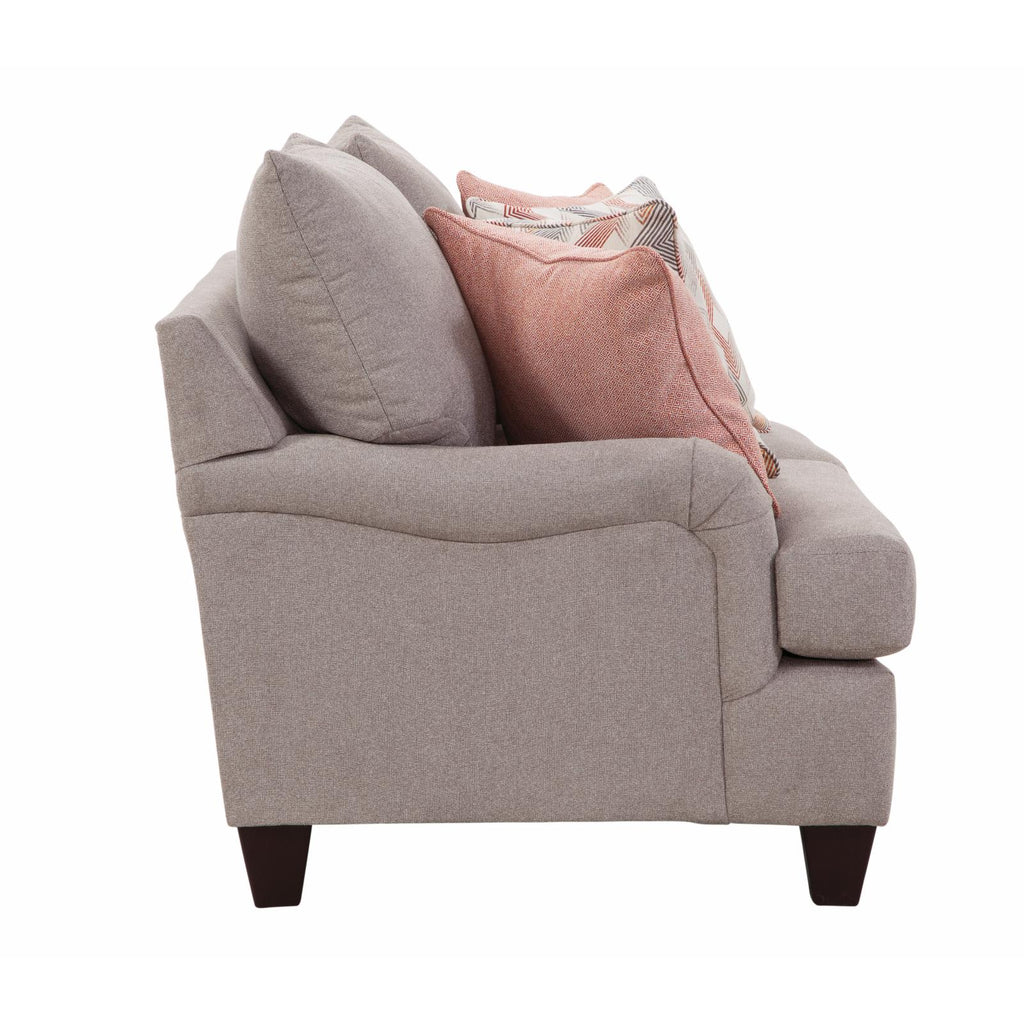 Woven Chenille Rolled Arm Loveseat with 4 Accent Pillows W273031