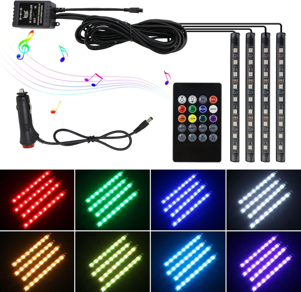 6 in 1 Car LED Strip Lights with Remote and APP Control S872441