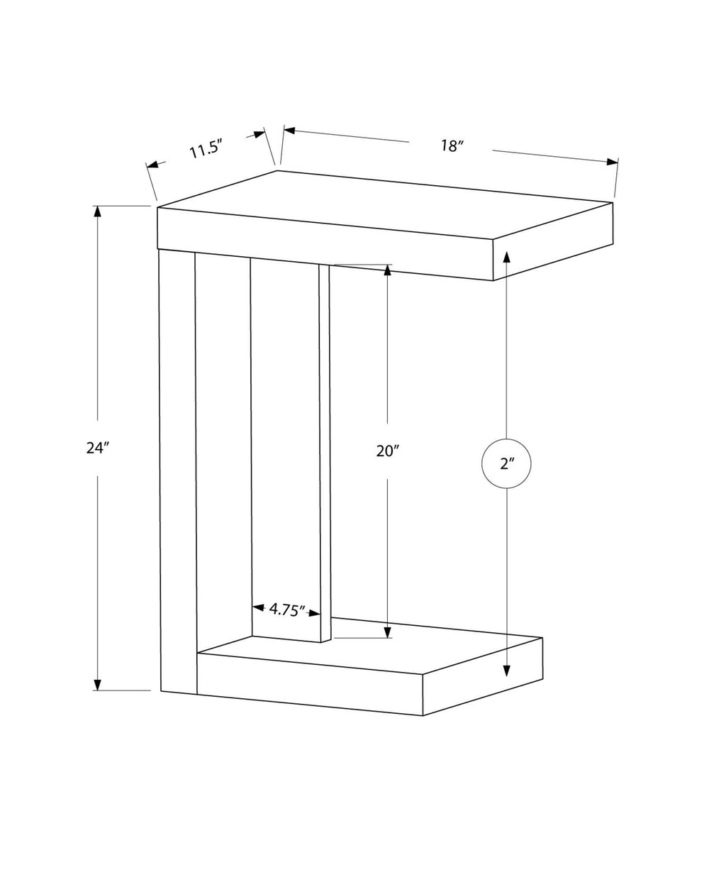 Cappuccino Particle Board Accent Table I280695