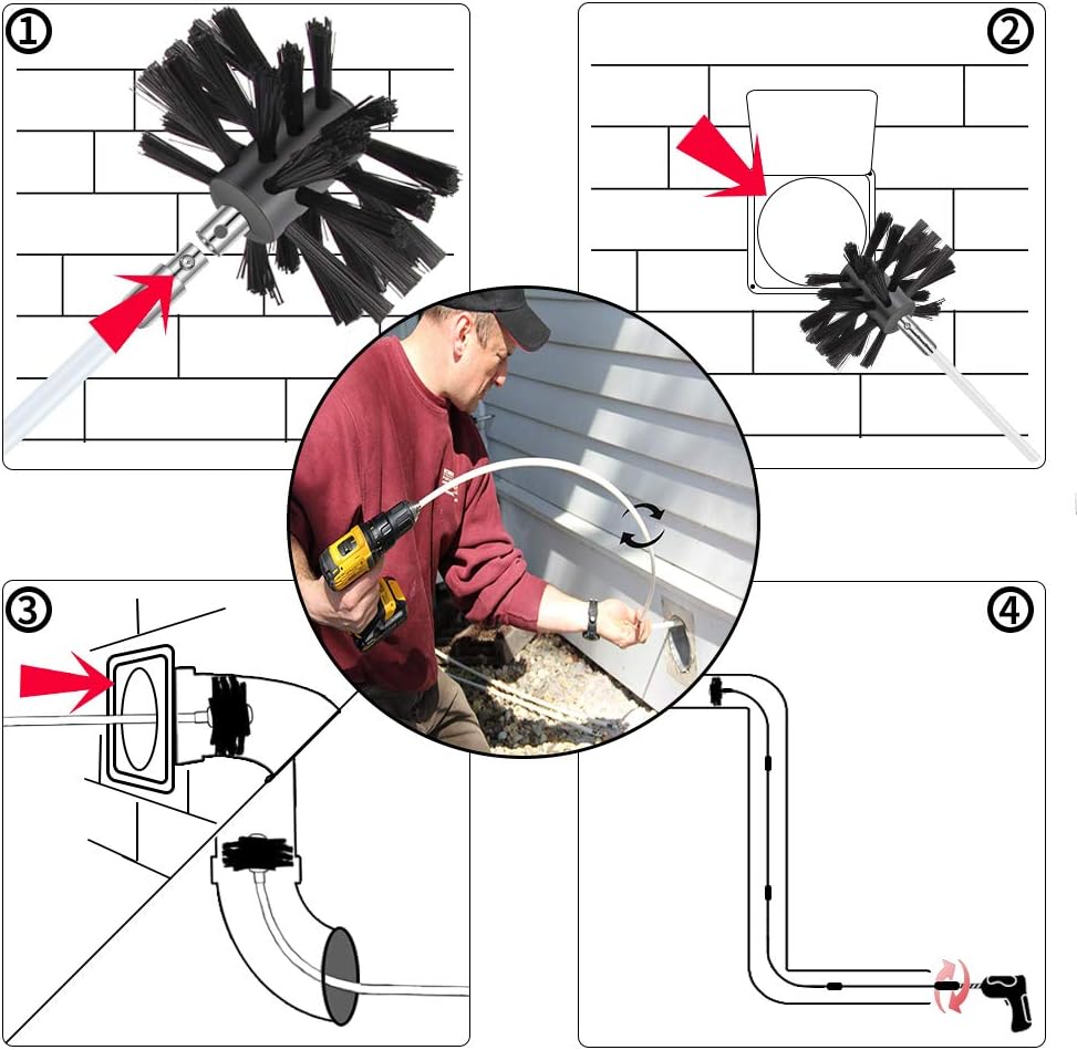36 Feet Dryer Vent Cleaning Kit with Drill Attachment J2291