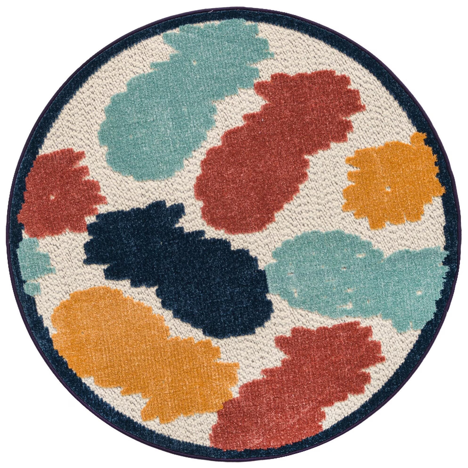 White Round Area Rug Y140