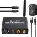 192kHz DAC Digital to Analog Audio Converter with Bluetooth 5.0 Receiver, Optical Coaxial Toslink, Stereo L/R RCA 3.5mm, Pack of 2 Z34125
