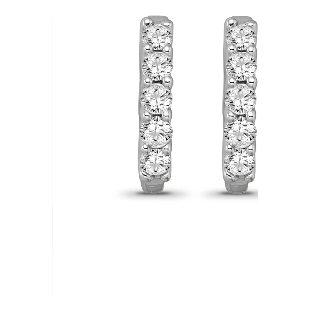 10K White Gold Hoop Earrings T4680