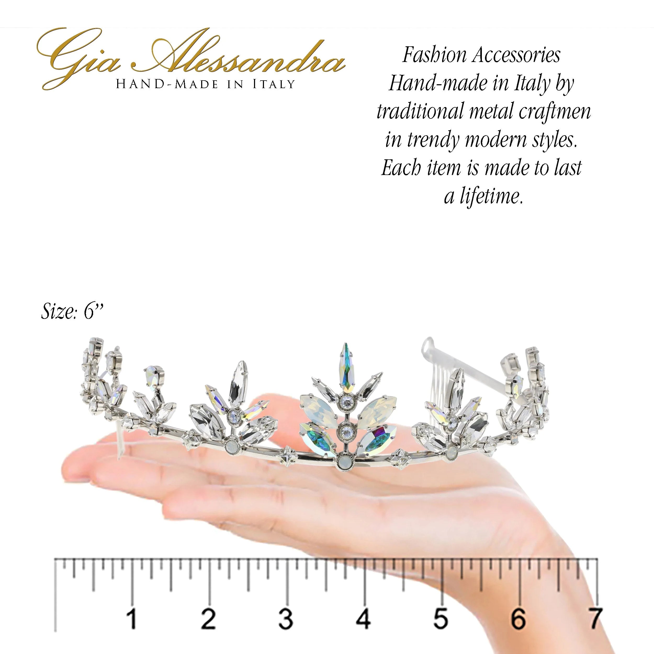Silver Wedding Bridal Tiara With Swarovski Crystals F623