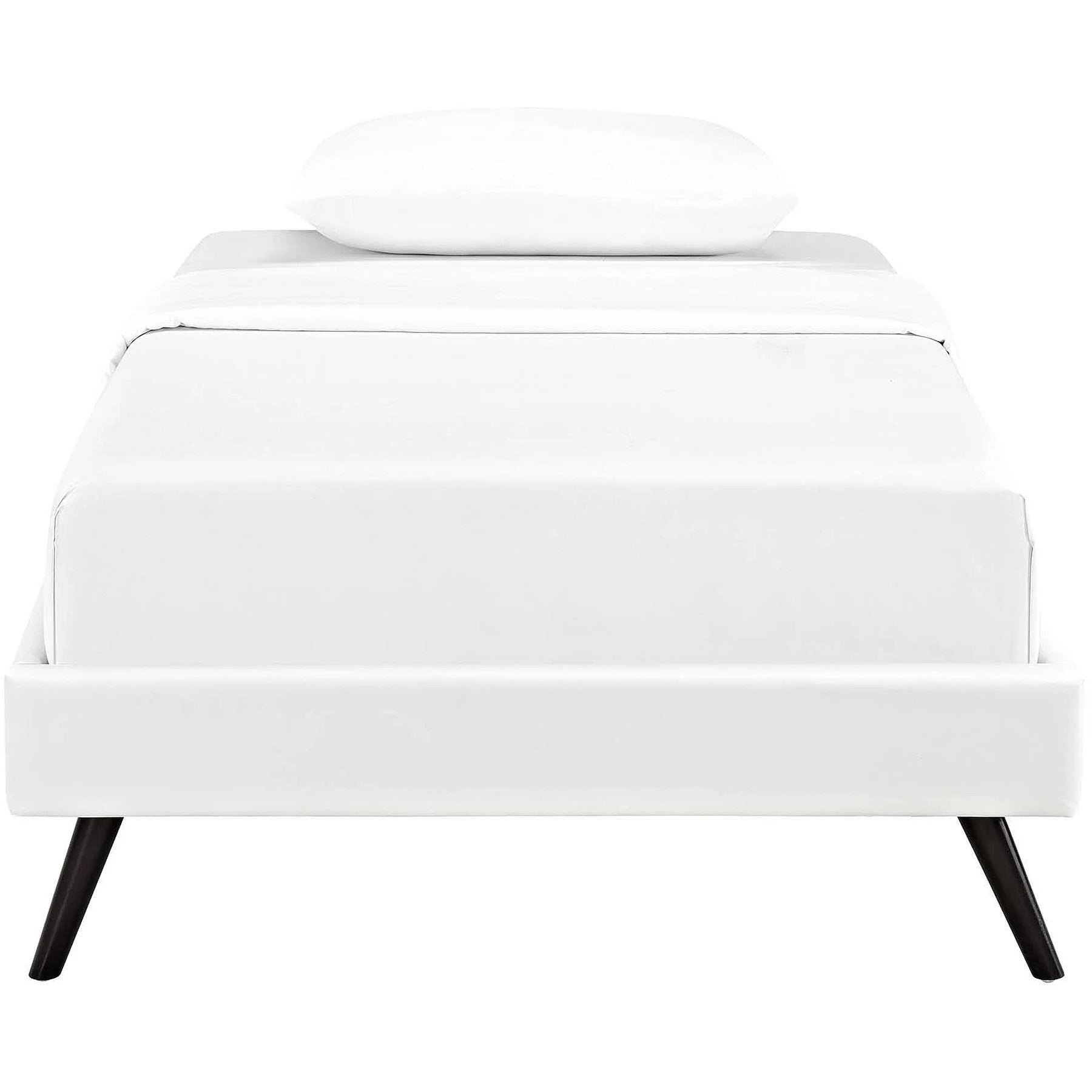 Twin Vinyl Bed Frame with Round Splayed Legs K111342