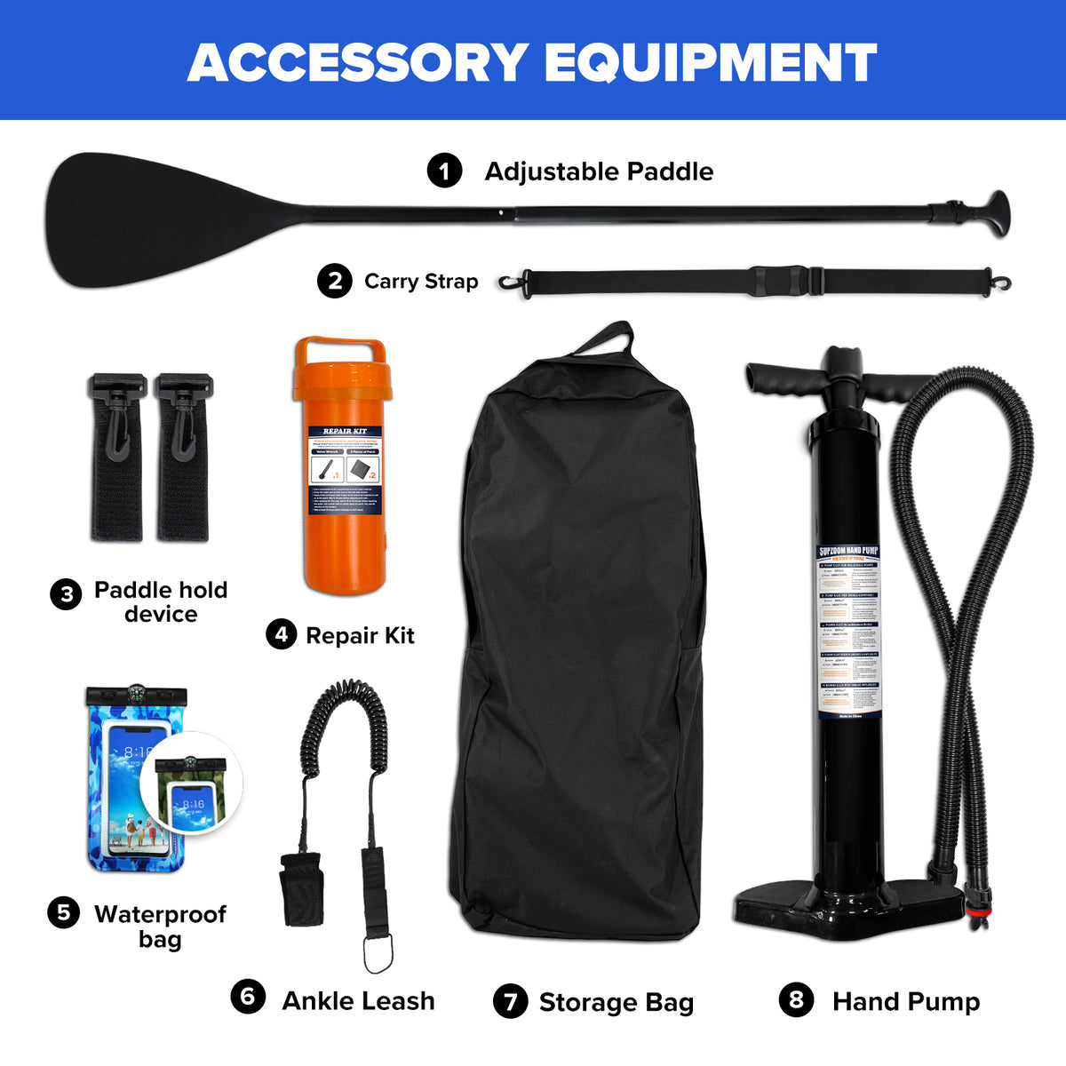 Inflatable Stand Up Paddle Board with Paddle, Pump, Travel Backpack, Leash, Waterproof Bag, Repair Kit J58176